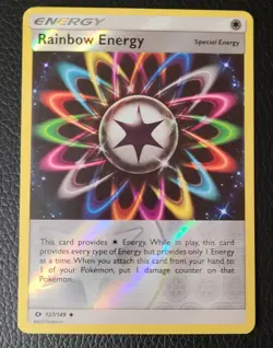 Pokemon- Sun & Moon Base - Rainbow Energy 137/149 - Reverse Holo Card - Image 1