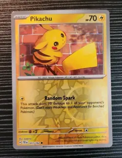 Pokemon - Pikachu 051/162 - Reverse Holo Card - Temporal Forces - Image 1