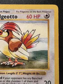 1st Edition Shadowless Pidgeotto 22/102 Base Set Pokemon Card Rare MP - Image 4