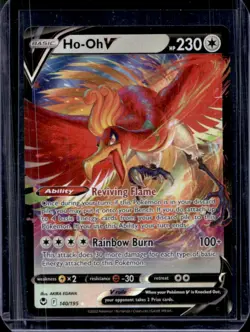 2022 Pokemon SWSH Silver Tempest Ho-Oh V Holo #140/195 - Image 1