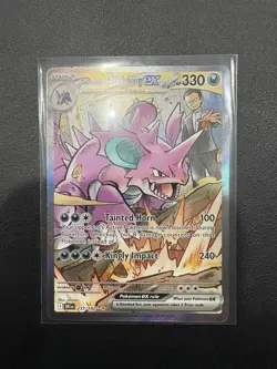 Pokemon Team Rocket's Nidoking EX Special Illustration Rare Holo Sv10 233/182 NM - Image 2