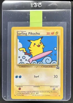 1999 Pokemon Wizards Black Star Promos Surfing Pikachu #28 - Image 1