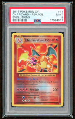 2016 CHARIZARD REVERSE FOIL XY EVOLUTIONS PSA 9 MINT #11 POKEMON TCG WOTC - Image 1