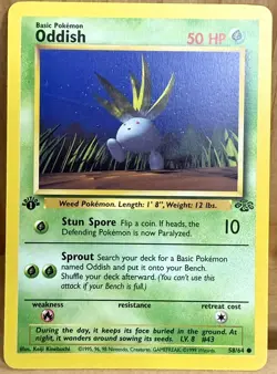 Oddish 58/64 Jungle Set 1st Edition 1999 Vintage Pokemon TCG - Image 1