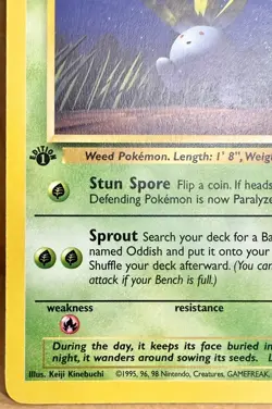 Oddish 58/64 Jungle Set 1st Edition 1999 Vintage Pokemon TCG - Image 3