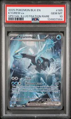 2025 POKEMON BLK EN-BLACK BOLT SPECIAL ILLUSTRATION RARE #165 KYUREM EX PSA 10 - Image 1
