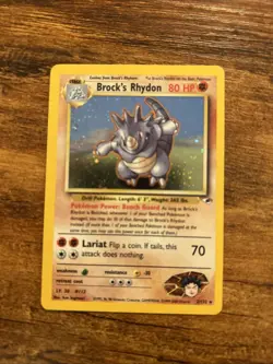 Pokemon TCG Brock's Rhydon Gym Heroes 2/132 Holo Unlimited Rare - Image 1