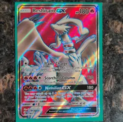 Pokemon Reshiram GX Full Art Ultra Rare Holo Dragon Majesty 65/70 180 HP - Image 1