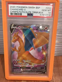 PSA 10 GEM MINT Pokemon Charizard V Champions Path Elite Trainer Box SWSH050 - Image 2