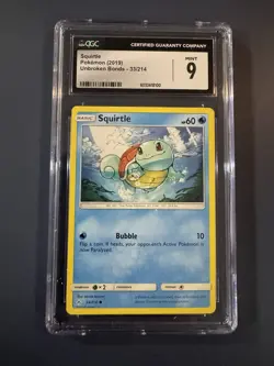 2019 POKEMON SUN & MOON UNBROKEN BONDS #33 SQUIRTLE-HOLO CGC 9 - Image 1