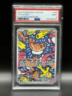 Pokemon 2024 Twlight Masquerade Illustration Rare TATSUGIRI #186 PSA 9 Mint - Image 1