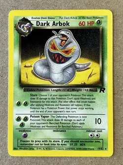 Pokemon TCG Dark Arbok 19/82 Rare non-holo (NM) - Image 1