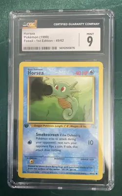 Pokemon TCG Horsea Fossil 49/62 Regular 1999-2000 Wizards Base Set Copyright... - Image 1