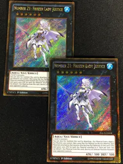 Yugioh Number 21 Frozen Lady Justice PGL2-EN018 1ST GOLD X2 (NM) - Image 1