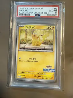 PSA 10 Pikachu 242/SV-P Promo Illustration Contest Pokemon Card 2024 Japanese - Image 1