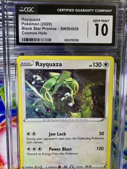 CGC 10 Rayquaza Cosmos Holo SWSH029 Black Star Promo Pokemon Card - Image 1
