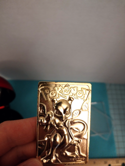 Pokemon 1999 23K Gold Plated Mewtwo Trading Card Burger King PokeBall pre-owned - Image 4