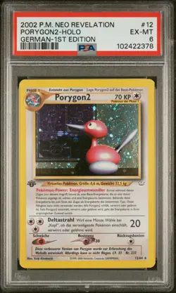 PSA 6 Porygon2 Holo 1st Edition German Neo Revelation 12/64 Pokemon Card - Image 1