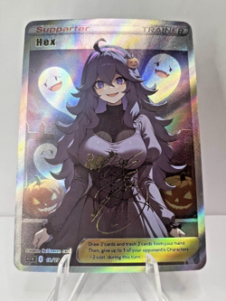 Hex Maniac Full Art Pokemon Halloween Anime Waifu ACG DIY Trainer Art card - Image 1