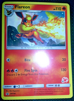 SM186 Flareon - Holo - Promo Black Star - SM Black Star Promo TCG Pokemon Card - Image 1