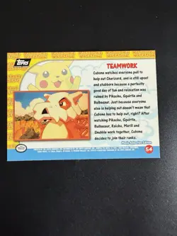 TEAMWORK #54 - PIKACHUS VACATION- Topps BLACK LOGO - POKEMON CARD - NM - Image 2