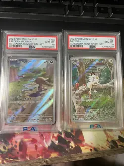 PSA 10 Meowth 192/SV-P Paldean Wooper 193/SV-P AR SEQ Set Deck Pokemon Card JPN - Image 1