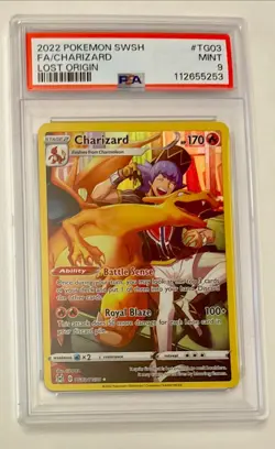 Charizard PSA 9 Mint Pokemon Lost Origin Full Art TG03/TG30 Trainer gallery Card - Image 1