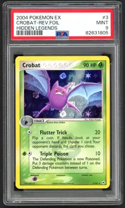 Pokemon Cards - PSA 9 Crobat 3/101 - EX Hidden Legends Reverse Holo MINT - PSA9 - Image 1