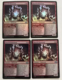 4x Hearth Elemental Foil - NM Playset - MTG Wilds Of Eldraine - x4 Red Sorcery - Image 1