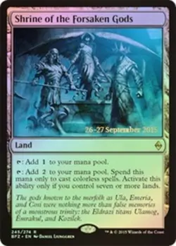 MTG Shrine of the Forsaken Gods - Foil - Prerelease Promo, Moderate Play, Englis - Image 1