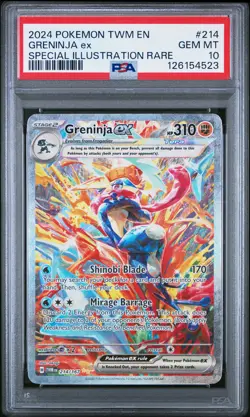 2024 POKEMON TWM EN-TWILIGHT MASQUERADE #214 GRENINJA EX PSA 10 - Image 1