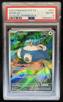 2023 Pokemon SV Black Star Promos Snorlax #051 PSA 8 - Image 1