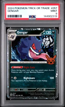 2024 POKEMON TRICK OR TRADE #057 GENGAR PSA 9 - Image 1