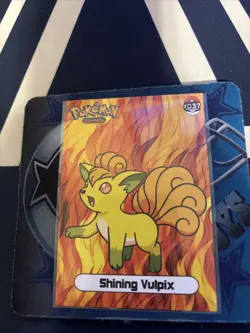 SHINING Vulpix #037 Non-TCG 2024 SHINY POKEMON Card Kanto Peru Gold Foil NM - Image 1