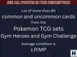 Pokemon Gym Heroes Gym Challenge Bulk Lot Commons Uncommons 80+ Cards LP (CS) - Image 2