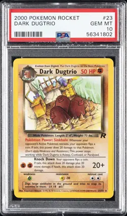 2000 POKEMON ROCKET #23 DARK DUGTRIO PSA 10 - Image 1