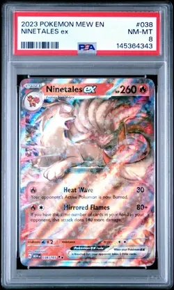 2023 POKEMON MEW EN-151 #038 NINETALES EX PSA 8 - Image 1