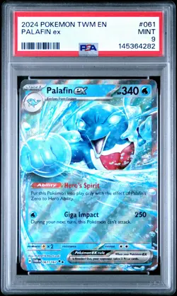 2024 POKEMON TWM EN-TWILIGHT MASQUERADE #061 PALAFIN EX PSA 9 - Image 1