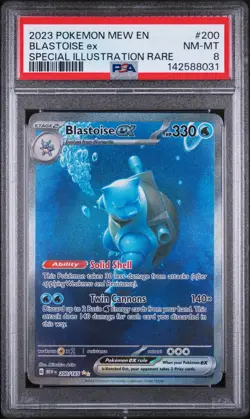 2023 POKEMON MEW EN-151 SPECIAL ILLUSTRATION RARE #200 BLASTOISE EX PSA 8 - Image 1