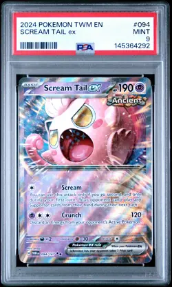 2024 POKEMON TWM EN-TWILIGHT MASQUERADE #094 SCREAM TAIL EX PSA 9 - Image 1