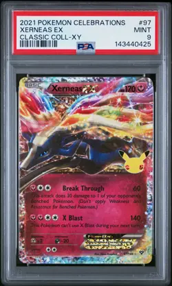 2021 POKEMON CELEBRATIONS CLASSIC COLL #97 XERNEAS EX PSA 9 - Image 1