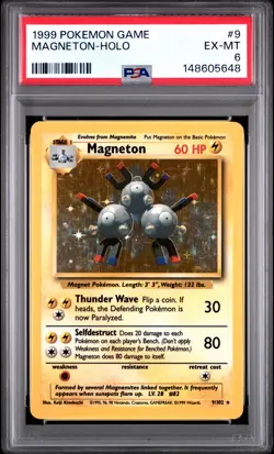 1999 POKEMON BASE SET UNLIMITED #9 MAGNETON-HOLO PSA 6 - Image 1