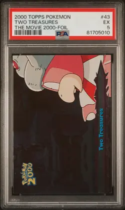 2000 TOPPS POKEMON THE MOVIE 2000 FOIL #43 TWO TREASURES PSA 5 - Image 1