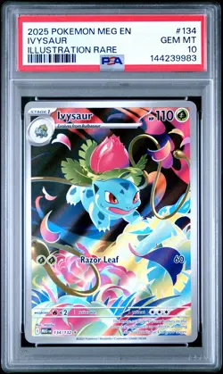 2025 POKEMON MEG EN-MEGA EVOLUTION ILLUSTRATION RARE #134 IVYSAUR PSA 10 - Image 1