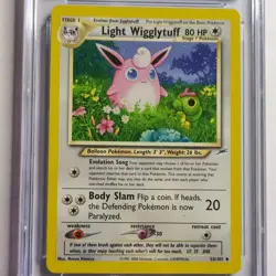 CGC 8 Light Wigglytuff 54/105 Neo Destiny 2002 Pokemon - Image 1