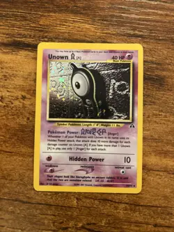Pokemon TCG Unown a 14/75 Neo Discovery Unlimited Holo Card WOTC - Image 1