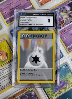 CGC 9 Mint - 1999 Pokemon Base Set 96/102 Double Colorless Energy Shadowless - Image 1