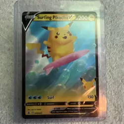 Pokemon Surfing Pikachu V 008/025 Celebrations Ultra Rare Holo - Image 2