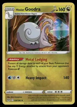 Hisuian Goodra 134/196 Holo Rare Lost Origin Pokemon Holo Near Mint - Image 1
