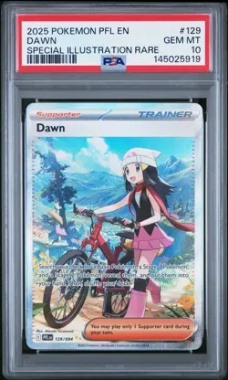 2025 POKEMON PFL EN-PHANTASMAL FLAMES SPECIAL ILLUSTRATION RARE #129 DAWN PSA 10 - Image 1